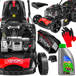 Benzínová, naftová kosačka - Benzínová kosačka Venom s košom, objem 139 cm³. košík 62 l, šírka rezu 46 cm